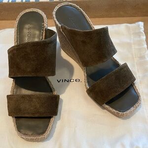 Vince Greta Espadrille Platform Wedge Slide Sandal